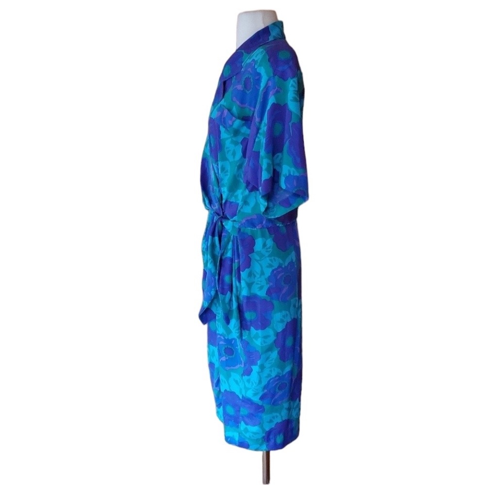 1980s‎ Papell Petites Multi-Color Floral Dress - Picture 4 of 6